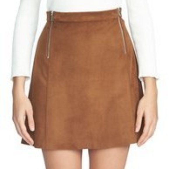 1. State Nordstrom Suede Zipper Tulip Skirt - Picture 6 of 7
